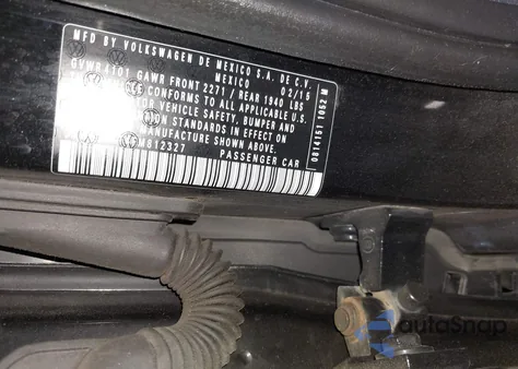 2015 Volkswagen Beetle 1.8T из США, поврежденный, VIN 3VW517AT4FM812327